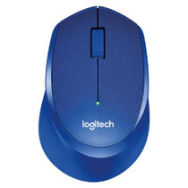 罗技（Logitech）M330 无线静音鼠标 舒适曲线 带无线2.4G接收器 【M330】蓝色