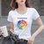 棉 T恤女夏季印花设计感体恤衫修身显瘦上衣韩版女装(彩色雏菊【白色】 XL)