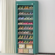 索尔诺10层加大防尘简易鞋柜自由组装鞋橱储物柜10C(绿色 10C)