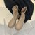SUNTEK韩版棕色V口显瘦高筒靴女鞋2021年冬季新款圆头长筒靴不过膝长靴(36 奶茶短筒单里361-1)