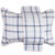 三利 纯棉纱布格纹系列枕巾一对 AB版正反两用 柔软舒适透气(青蓝)
