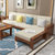 恒兴达 新中式实木沙发组合小户型贵妃转角沙发床 可变床(胡桃色 1+2+3+长茶几+方几)