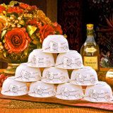 浩雅 陶瓷碗具套装10只装景德镇骨瓷欧式米饭碗 金丝玫瑰(白色)
