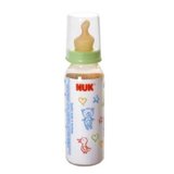 NUK婴儿宝宝240ML PP彩色防摔奶瓶带1号中圆孔防胀气乳胶奶嘴正品