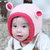 牛奶朋友婴儿帽子秋冬针织毛线帽手工编织护耳儿童帽宝宝帽(粉红色 均码48-50CM（8-24个月）)