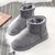 SUNTEK雪地靴女2021冬鞋新款一脚蹬保暖靴子加绒加厚短筒防滑棉鞋子短靴(39 灰色)