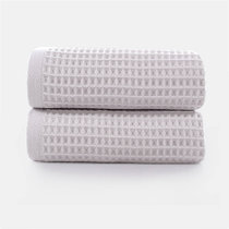 图强蜂窝浴巾y7380-灰色2条 轻薄便携柔软吸水