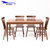 天米 TIMI 北欧白橡实木餐桌椅 简美胡桃色1.2米1.4米餐厅家具 长方形一桌四椅(胡桃色 1.4米餐桌+4把温莎椅)第2张高清大图