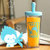 女学生吸管杯创意潮流韩版水杯子塑料夏季随手杯大号(能量杯-520ml)