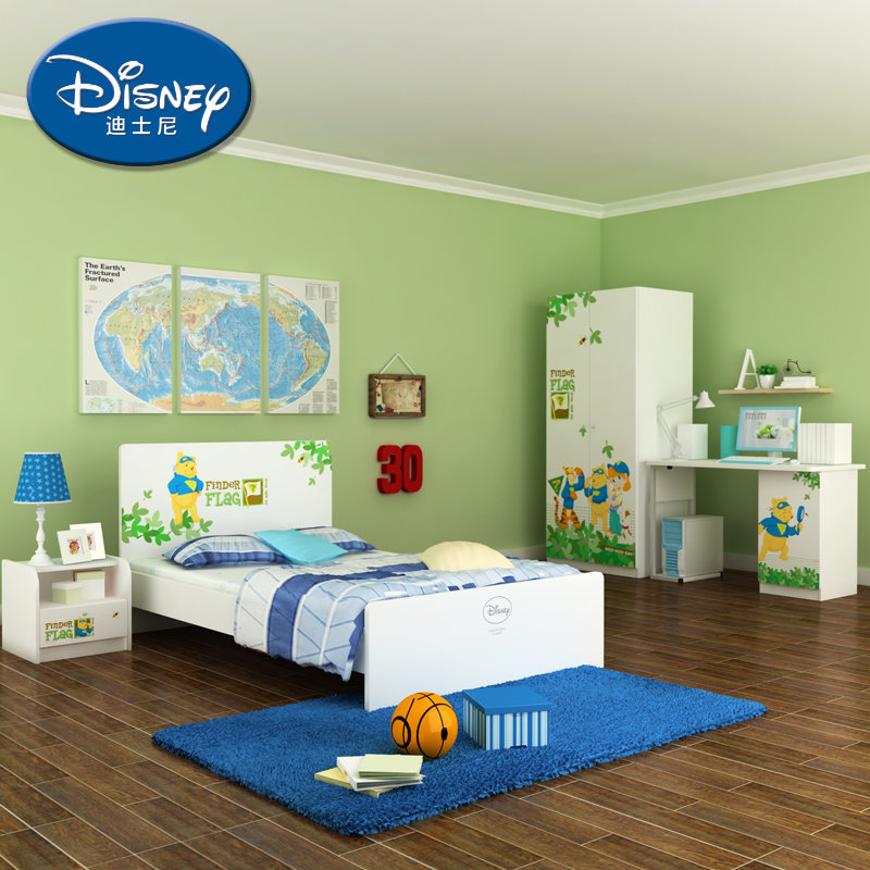 迪士尼酷漫居家具组合卧室套装家具儿童套房小熊维尼系列床床头二门