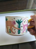 宫廷风轻奢下午茶餐具套装杯子泡茶壶陶瓷北欧风格英式小号咖啡杯(黄色手柄杯（容量200ml） 默认版本)