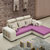 支持定制 可拆洗布沙发 大小户型通用转角布艺沙发 多少可选(【新款】米白+紫色 单人+双人+右贵妃)