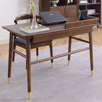 吉木多 北欧实木电脑桌椅日式简约现代写字桌台办公桌子书房家用(胡桃色 单书桌)