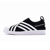 adidas 阿迪达斯 三叶草 Superstar Slip On 贝壳头板鞋 S81338(黑白 44)
