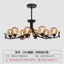 新款现代简约轻奢北欧吊灯客厅魔豆吊灯创意个性鹿头灯卧室餐厅灯(158-椭圆8（琥珀色灯罩）)