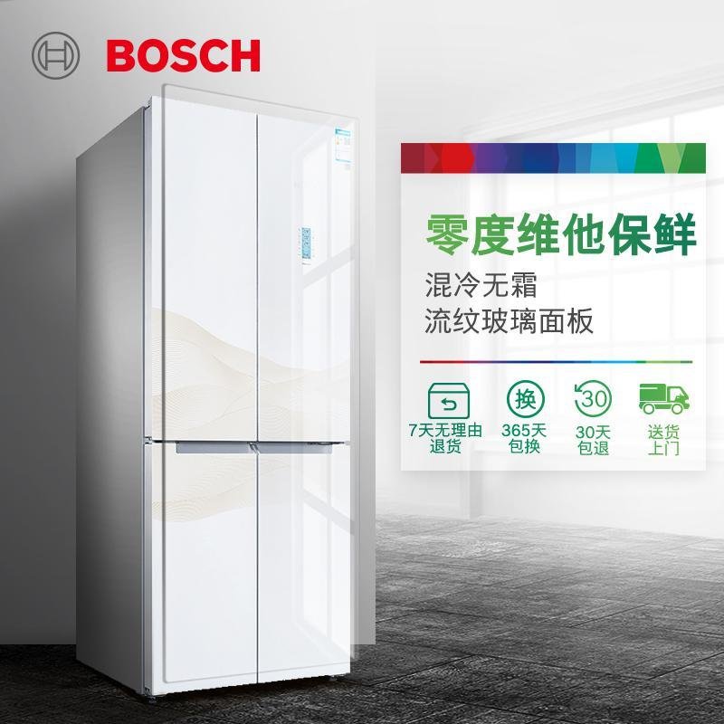 博世boschbcd452wkmf46s20ti452升十字对开玻璃门冰箱多门电冰箱混冷