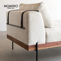 北欧简约布艺新款小户型客厅组合三人位沙发床网红表情可拆洗沙发(米白色 200x85x65)