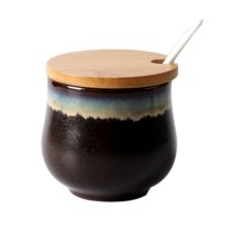 创意日式油盐罐调味罐佐料调料盒 陶瓷辣椒盅调味瓶单个家用厨房(随缘  调味罐单个（7.8*8cm） 默认版本)