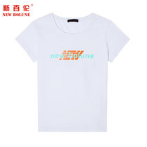 NEW BOLUNE/新百短袖T恤女款圆领上衣夏季百搭(白色 XXL)