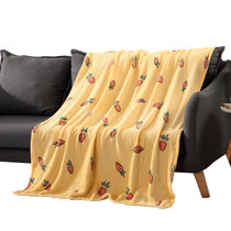 凯诗风尚法兰绒毛毯办公室可爱印花空调午睡毯子居家沙发盖毯(黄色胡萝卜)