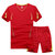 男式夏季短袖速干衣POLO衫健身跑步运动休闲套装男大码(红色 7XL)