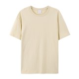 SUNTEK白色短袖T恤女2022夏季新款宽松韩系纯色长袖打底衫蓝色上衣(M 105-120斤合适 沙色)