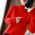 2021年秋冬新款加厚半高领毛衣女宽松洋气显瘦套头保暖针织打底衫(红色 L)