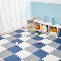 加厚泡沫地垫拼图卧室地板垫婴儿童爬行垫子拼接榻榻米宝宝爬爬垫(藏青色+灰色+白色-送边条)