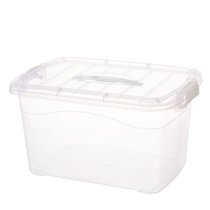 透明塑料收纳整理箱特大号加厚玩具衣服有盖储物箱家用收纳盒子收纳箱子透明(透明白色手提 加大号（长46.5宽32.5高25.5cm）)