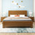 吉木多 橡胶木实木中式简约风1.8,1.5米双人床婚床卧室家具(1.5*2m胡桃色 床+床垫)
