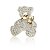 皇家莎莎RoyalSaSa韩国流行甜美情怀明星款合金水晶胸针-晶钻泰迪熊