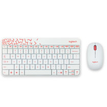 罗技（Logitech）无线鼠标键盘套装 USB电脑笔记本迷你键鼠超薄款(白色 MK240 NANO)