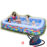 美国INTEX58485小黄鱼家庭泳池长方形家庭水池 戏水池 游泳池(标配+脚泵)