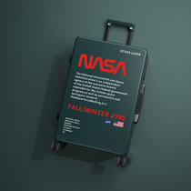 NANS宇航员行李箱男24寸20学生旅行拉杆箱万向轮定制女潮箱子(NASA英文/墨绿 22寸)