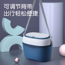 开优米童婴儿奶瓶收纳箱大容量便携外出奶粉盒餐具储存盒(蓝色)