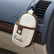 酷拉蒂菲 简约商务1631 汽车用品内饰 出风口置物筒 手机杂物眼镜收纳桶袋 (米色)