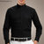 恒源祥男装男士立领衬衫长袖纯黑色棉质商务休闲衬衣男上衣 黑色P2-1502-L(黑色P2-1502- 43)