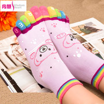 [6双装]内慧 春秋女士纯棉卡通创意五指袜可爱五趾袜子 WZ5019包邮(小猫款)