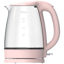 美的（Midea）电水壶玻璃电热水壶烧水壶家用热水壶玻璃壶身1.7L容量MK-GJ1735(粉色)