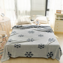丹杰 珊瑚绒毯子床上用毛毯春秋法兰绒法莱绒床单沙发午睡毯铺床宿舍单人盖毯(雪花蓝)