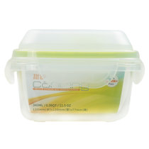 甜厨  真空保鲜盒塑料微波炉饭盒便当盒 正方形  340ML  TCVSB01061
