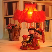 婚庆礼品结婚台灯送新娘陪嫁长明灯红色创意卧室床头灯(百年好合铁片（圆圈）-调光)