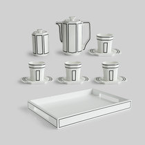北欧式下午茶茶具套装家用高档陶瓷创意英式骨瓷咖啡具杯壶带托盘(1壶4杯4碟1罐1托盘 11件)