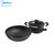 美的（Midea）锅具套装套锅家用两件套炒锅奶锅 黑色SL0203(黑色 热销)