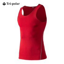 运动男士训练紧身背心篮球健身跑步速干背心衣服TP8012(红色 2XL)