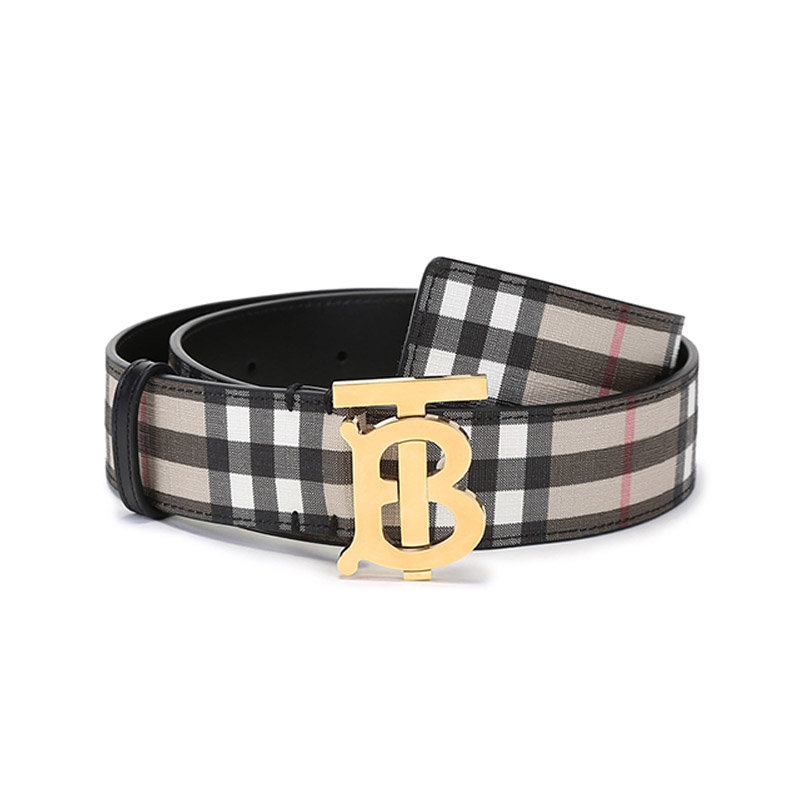 burberry博柏利女款环保帆布tb标志板扣式皮带腰带80465461典藏米色m