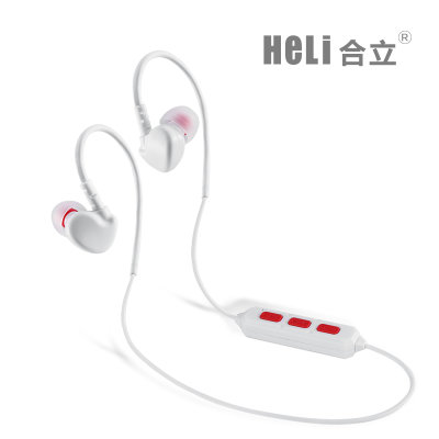 合立（098）无线运动跑步蓝牙耳机4.1通用型4.0挂耳头戴式双耳带麦(白色)