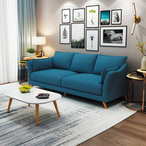 TIMI天米 北欧沙发 布艺沙发 家用小户型沙发组合(深蓝色 三人位)