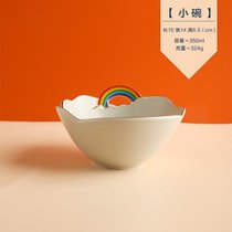 舍里彩虹陶瓷餐具水果沙拉碗米饭碗可爱早餐碗盘轻奢西餐盘子面碗(【小碗】)