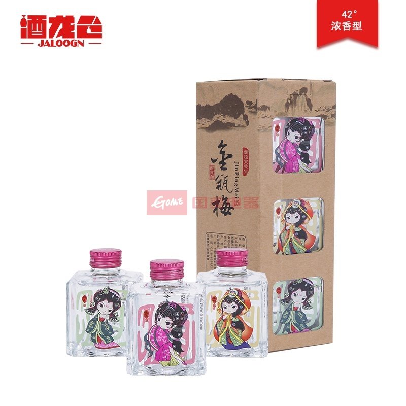 酒龙仓 古彭金瓶梅醉红颜 42度 150ml*3瓶小酒 浓香型 白酒